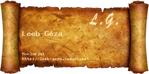 Leeb Géza névjegykártya